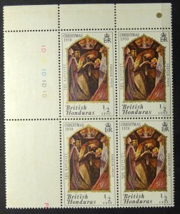 BRITISH HONDURAS 1970 SG# 295 - Christmas Nativity - Block x 4 with MNH OG