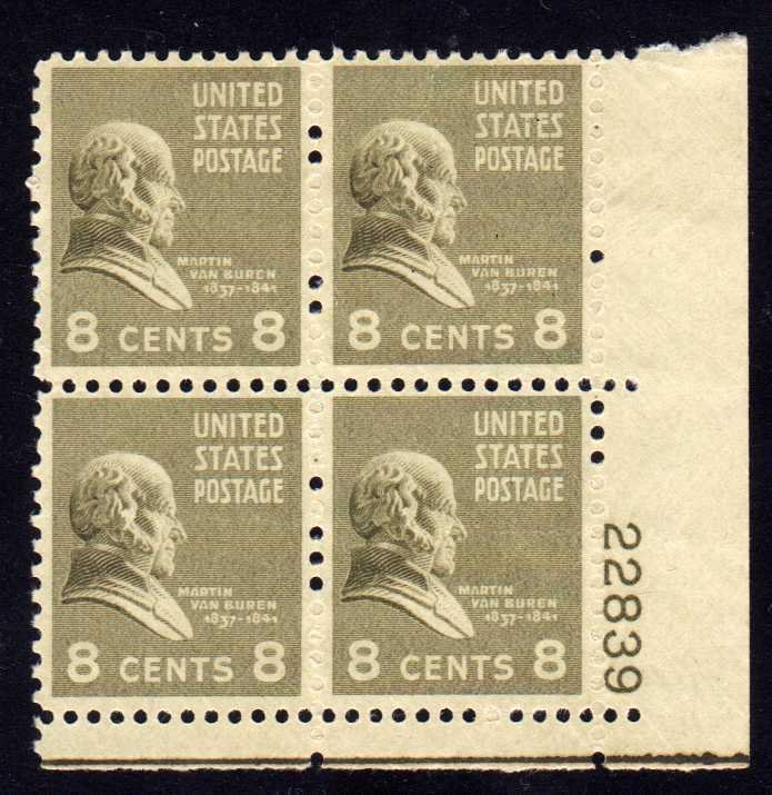 MALACK 813 F/VF OG NH, Plate Block of 4, Nice!  (sto..MORE.. pb1227