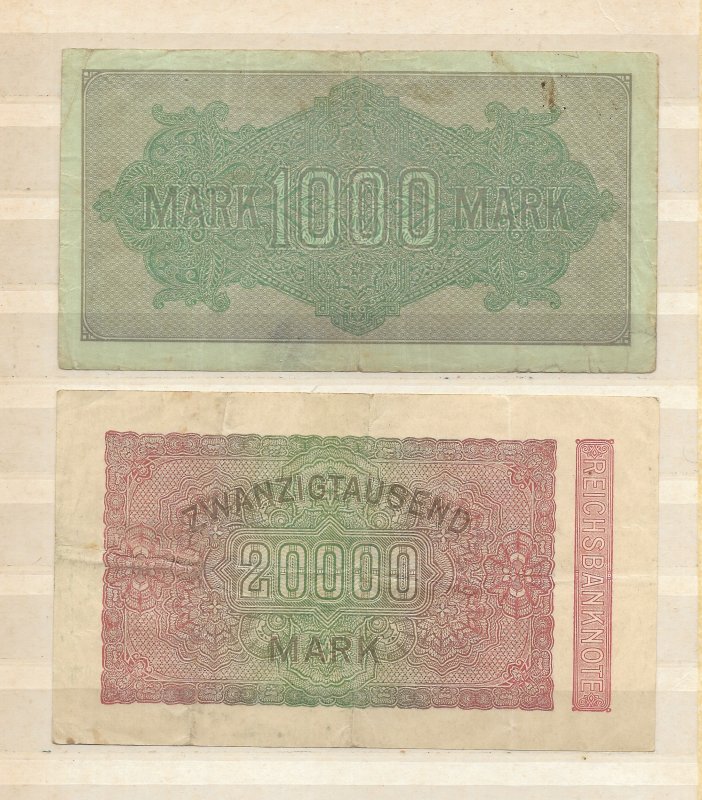 Germany 18 Different Inflation Stamps & 4 Inflation Banknotes Mint and Used