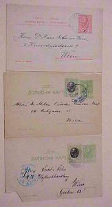 SERBIA  BELGRADE TO WIEN POSTALC ARDS #P60 & P61 , 1905 & 1911 also 1906