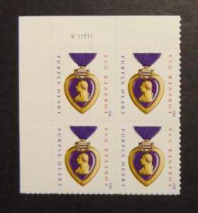 PB/4 4704 (45c) Purple Heart Sheet MNH 2012 Forever stamps (