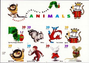 US #3987 - 3994 Set Favorite Children's Book Animal Stamps Banner Half Sheet