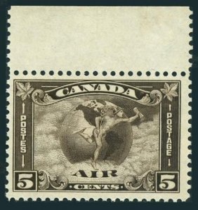 Canada C2 margin, MNH. Michel 157. Air Post 1930. Allegory-Air Mail, Globe.