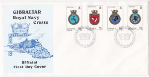 Gibraltar # 465-468, Royal Navy Crests, First Day Cover