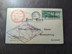 1930 USA LZ 127 Graf Zeppelin South America Flight Postcard Cover Germany #C13