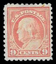 PCBstamps   US # 432 9c Franklin, dark salmon red, MH, (1)