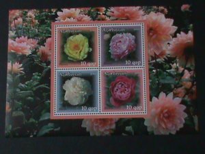 AZERBAYCAN- COLORFUL BEAUTIFUL LOVELY PEONIES MNH S/S  WE SHIP TO WORLDWIDE