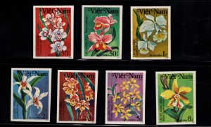 Unified Viet Nam Scott 1378-1384 Imperforate Flower set