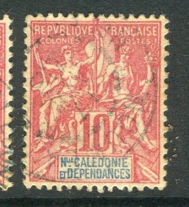 FRENCH COLONIES; NEW CALEDONIA 1890s Tablet type used 10c. value