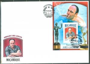 MOZAMBIQUE  2013 HOMMAGE TO JAMES GANDOLFINI  SOUVENIR SHEET FIRST DAY COVER