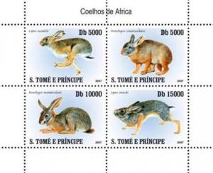 SAO TOME E PRINCIPE 2007 SHEET RABBITS WILDLIFE st7409