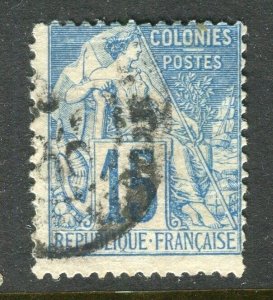 FRENCH COLONIES; 1880s early classic General issue used shade of 15c.  value
