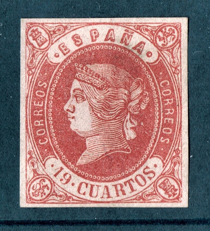 [mag245] SPAIN 1862 Scott#58a mint no gum 19 CUARTOS