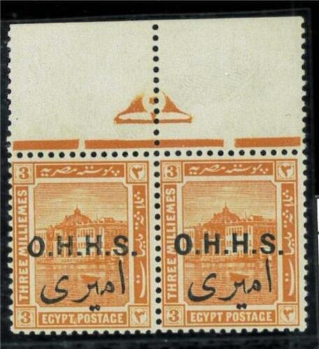 BK1499 - EGYPT - OVERPRINT ERROR Variety on O.H.H.S. Yvert # TS11 Pair   MNH