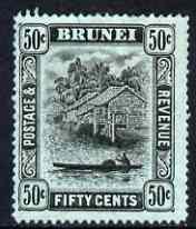 Brunei 1908-22 River Scene MCA 50c black on blue-green ve...