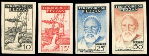 Fezzan, Fezzan, 1951 10fr-50fr, four imperf. values, lightly hinged