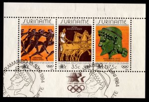 Suriname - Cancelled Miniature Sheet Scott #686a (Olympics: Ancient Art)