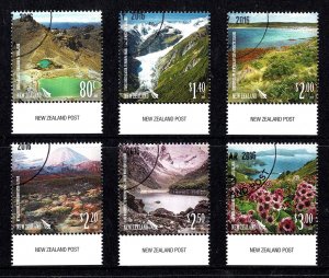 New Zealand 2015 UNESCO World Heritage Sites  Marginal Set of 6 Used