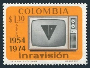 Colombia C595 two stamps,MNH.Michel 1265. Television,1974.