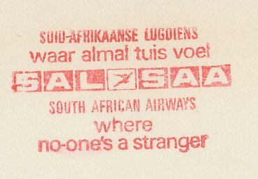 Meter cover South Africa 1982 South African Airways