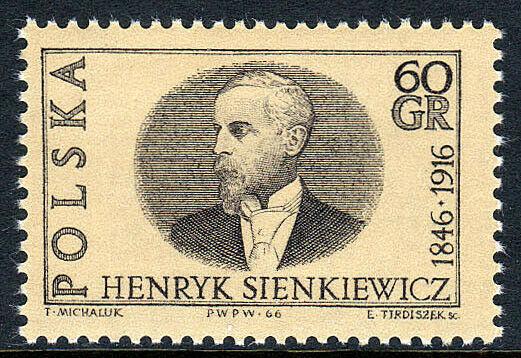 Poland 1404, MNH. Henryk Sienkiewicz, author & winner of 1905 Nobel Prize, 1966