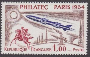 France # 1100, PHILATELIC Paris, Rocket, Post Rider, Mint NH, 1/2Cat