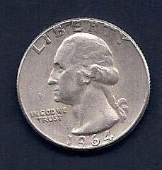 1964D Washington Quarter, Coin Liquidation by PBS Stamps!