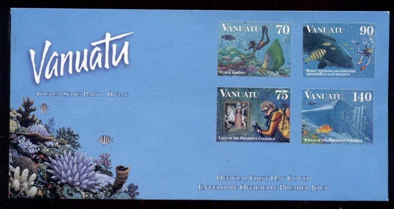 Vanuatu 1997 Marine Life, Diving uncancelled FDC