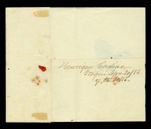 BRAZIL 1856.09.30  ITAQUI to Concordia (Argentina)+ 2r - the ONLY reported cover