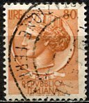Italy 1955; Sc. # 686; Used Wmk. 303 Large Single Stamp