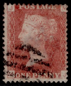 GB QV SG43, 1d rose-red PLATE 198, FINE USED. MJ