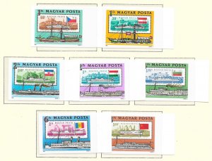 HUNGARY SC 2705-12 NH imperf SET+SOUVENIR SHEET of 1981 -  SHIPS STAMPS-ON-STAMP