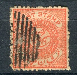 INDIA HYDERABAD; 1871-1900s issue fine used Shade of 1/2a. value