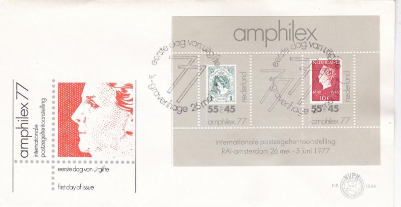 Netherlands 1977 Amphilex 77 Minisheet FDC Unadressed VGC No 159A