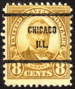 1927, US 8c, Ulysses S. Grant, Used, Chicago precancel, Sc 640