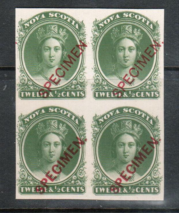 Nova Scotia #13Pi #13Pii Extra Fine Proof Block With Type B & C Specimen