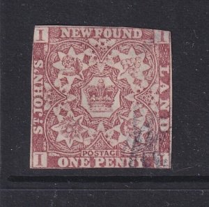 Newfoundland, Scott 1 (SG 1), used (thin)