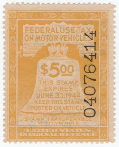 (I.B) US Revenue : Motor Vehicle Tax $5 (1944)