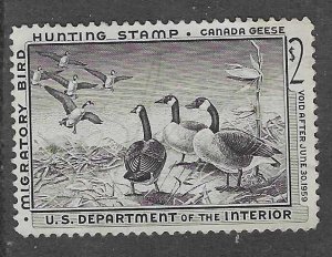 US #RW25 1959$2 Federal Duck Stamp  (U) black  CV$12.50