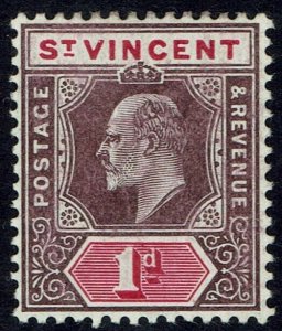 ST VINCENT 1904 KEVII 1D WMK MULTI CROWN CA