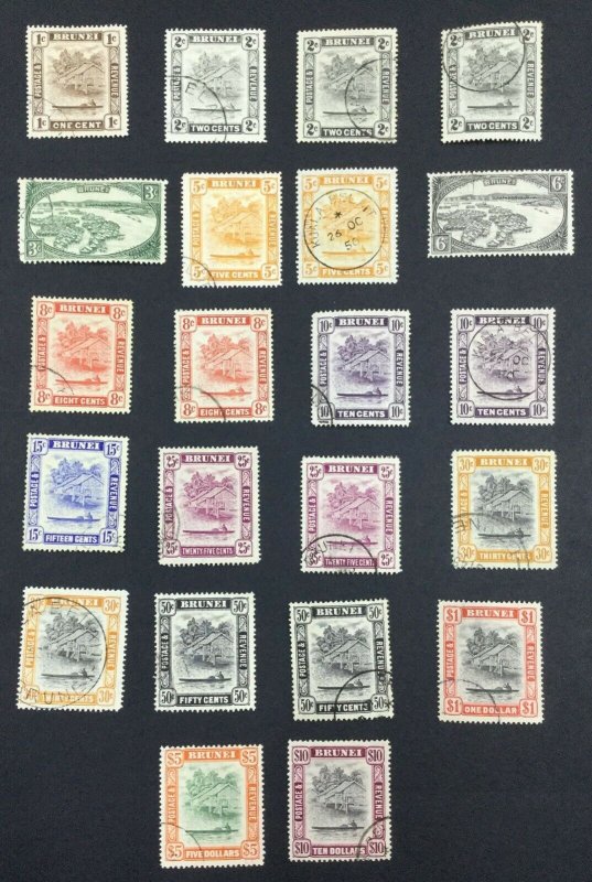 MOMEN: BRUNEI 1947-51 ISSUE COMPLETE USED LOT #61189*