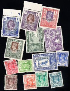 Burma Stamps # 35-50 MNH XF