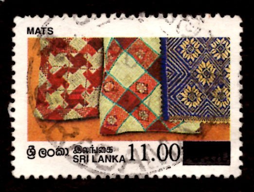 Sri Lanka SURCHARGED 1997 Mats Handicrafts 11r on 10.50r Scott.1190 Used (#2)