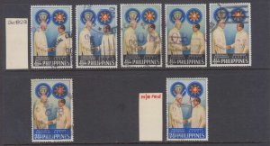 PHILIPPINES 1960 OB Stamps Sc 823-824 SPECIALIZED GROUP OF 78 STAMPS DIFF. TYPES