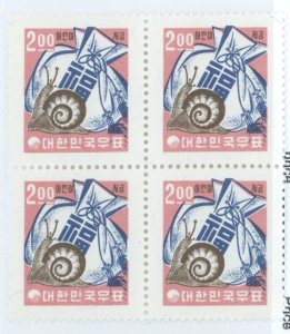 Korea, Scott #378a, Mint,Never Hinged, block of 4