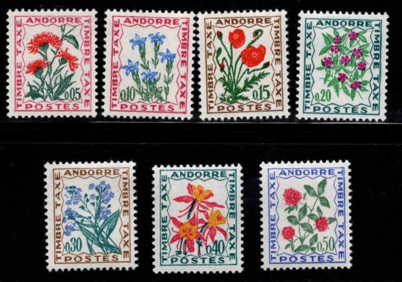 Andorre (French) Andorra Scott J46-52 MH* 1974 postage due flower set