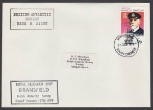 BR ANTARCTIC TERRITORY 1979 cover Royal Research Ship BRANSFIELD cachet.....T218