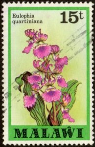 Malawi 333 - Used - 15t Broad-leaved Ground Orchid (1979) (cv $0.40)