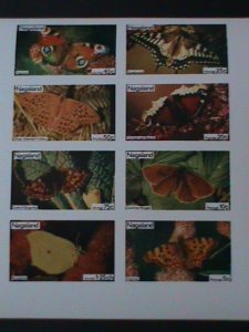 NAGALAND- BEAUTIFUL LOVELY BUTTERFLIES- IMPERF-MNH-SHEET-VERY FINE-EST $12