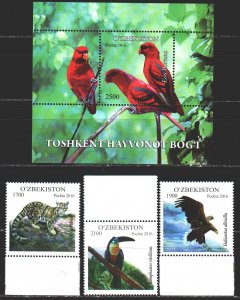 Uzbekistan. 2016. 1166-68, bl83. Fauna of Uzbekistan. MNH.